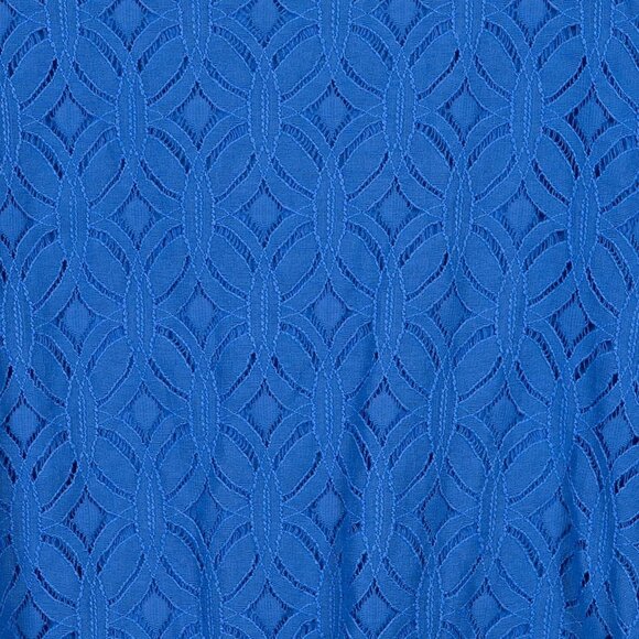 Croft & Barrow Lace Shirt L Womens Blue 3/4 Sleeve Top Overlay Stretch - Picture 4 of 6